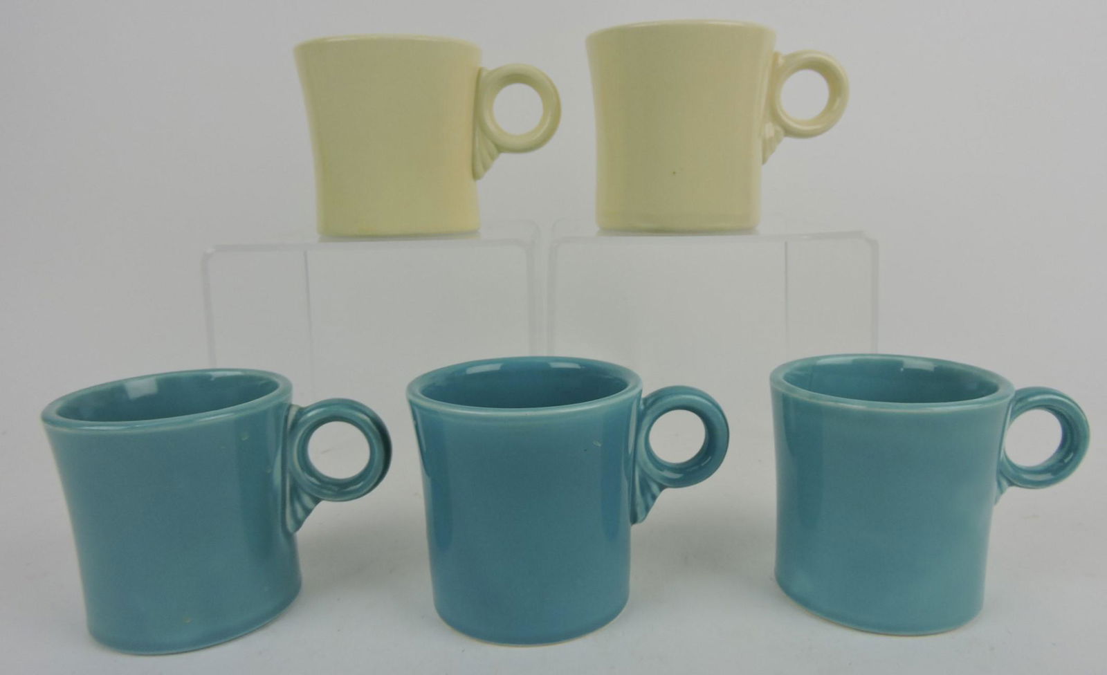 Fiesta mug group, 2 ivory, 3 turquoise (1 of 1)