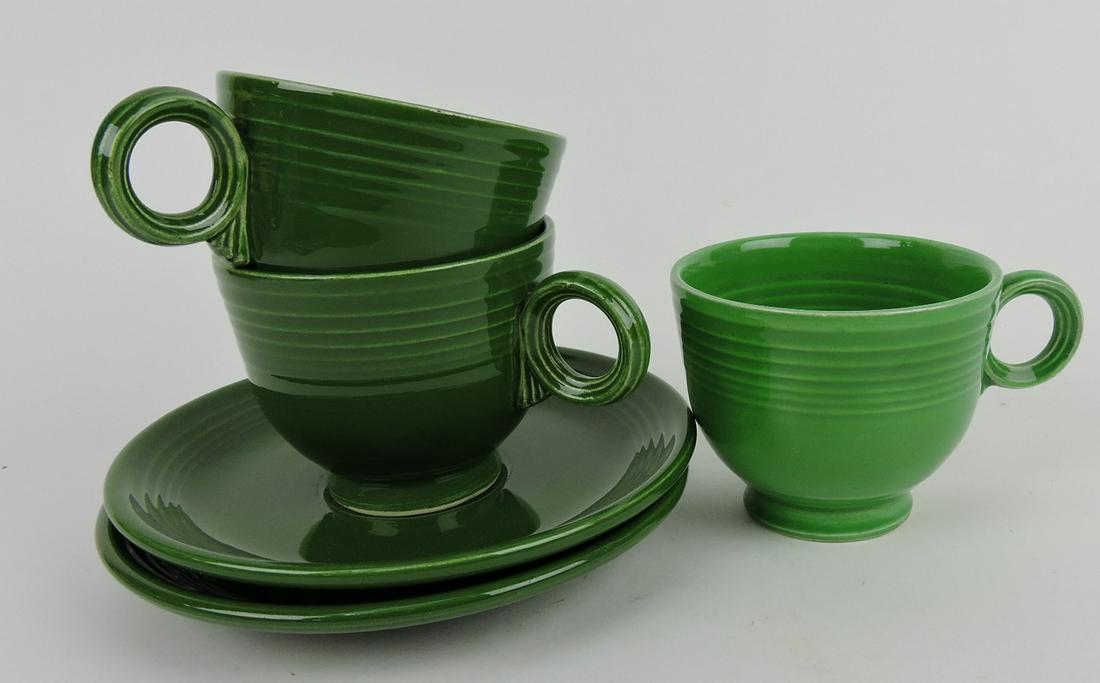 Fiesta cup & saucer group, 2 dark green, (1 of 1)