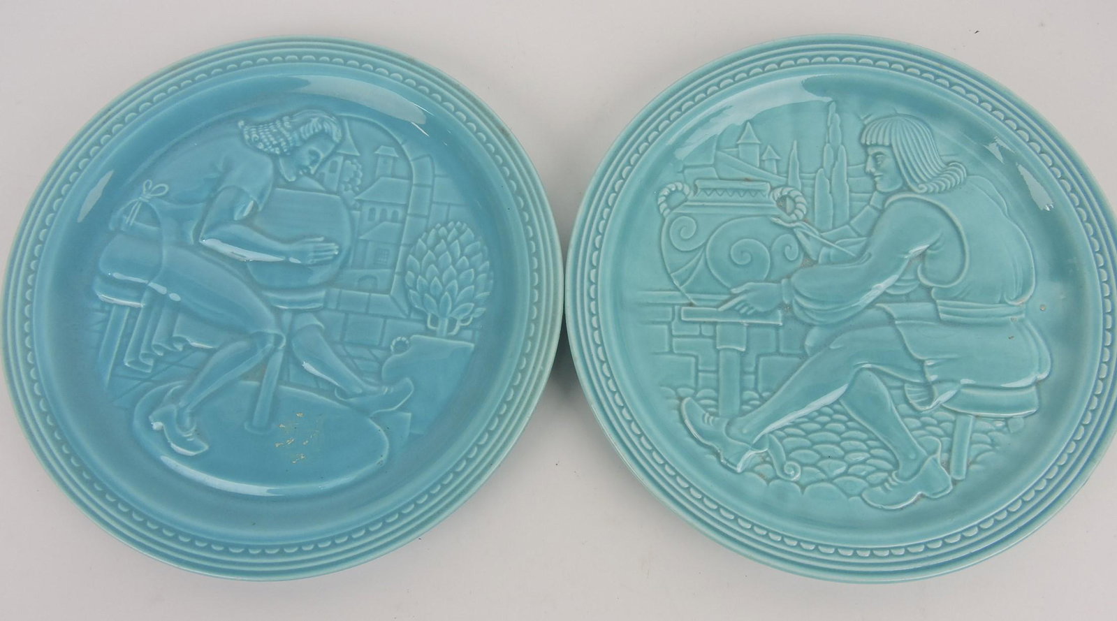 Fiesta World's Fair pair of turquoise potter: plates