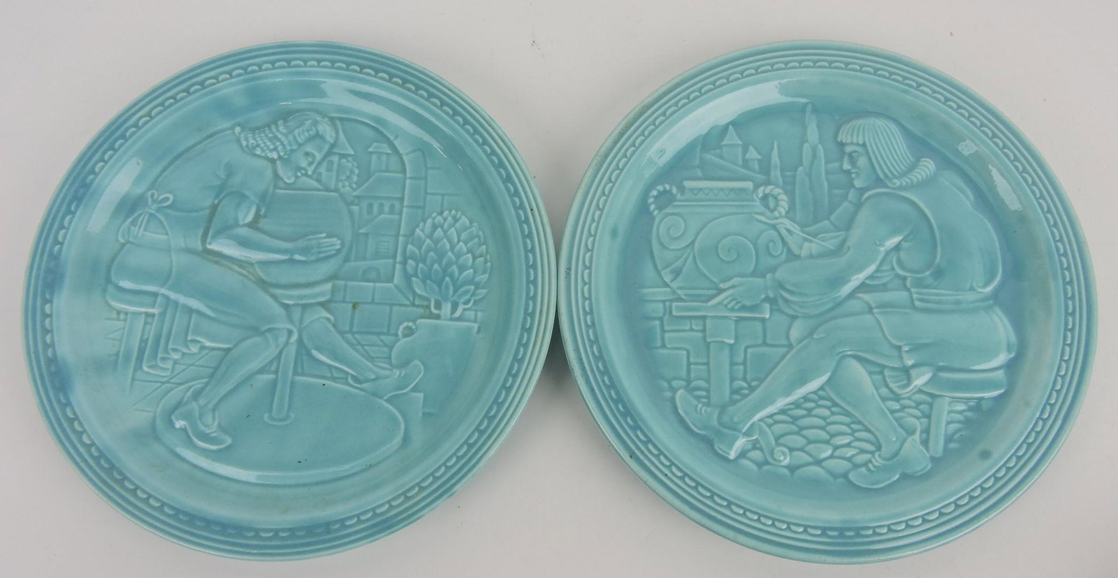 Fiesta World's Fair pair of turquoise potter: plates