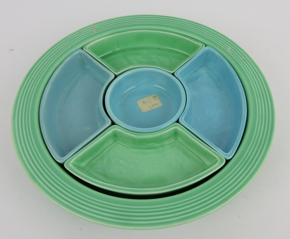 Fiesta relish tray, green tray and 2 sides, (1 of 1)