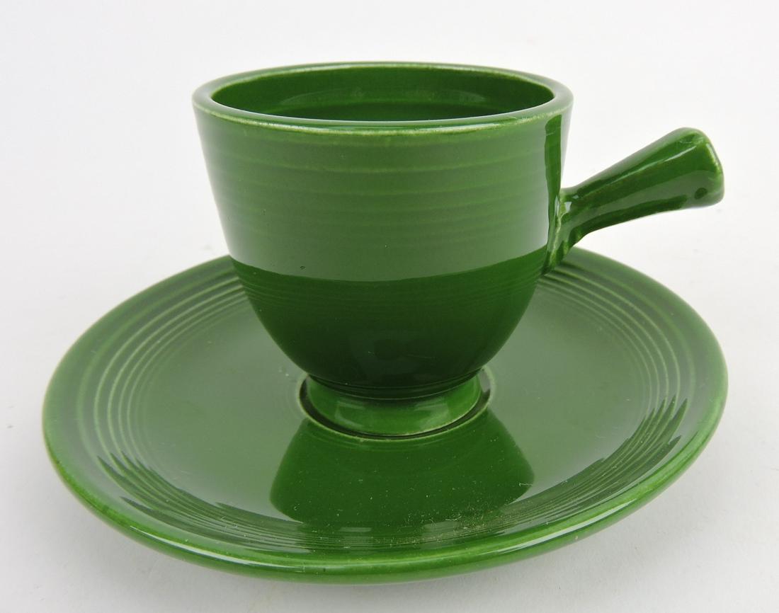 Fiesta demitasse cup & saucer, dark green (1 of 1)