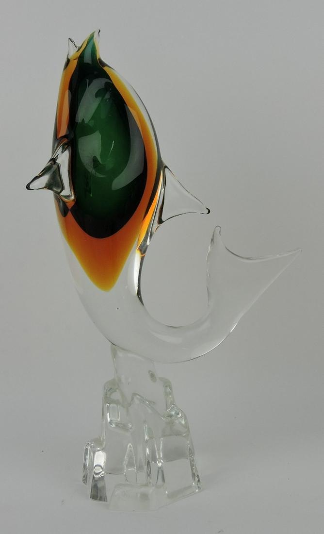 Murano Zanetti 15" glass dolphin, artist: signed