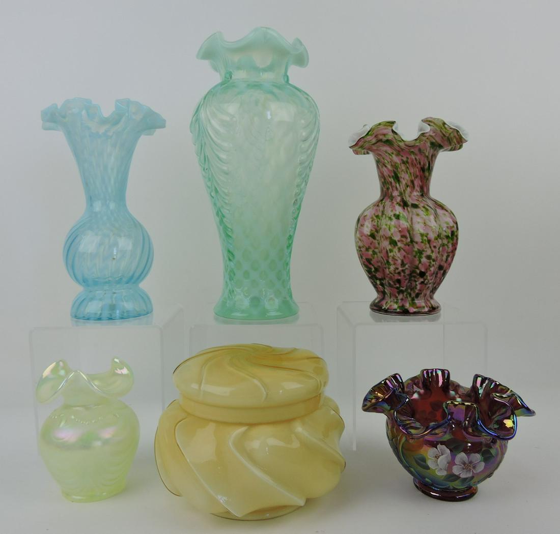 Fenton lot of 6 pieces: .