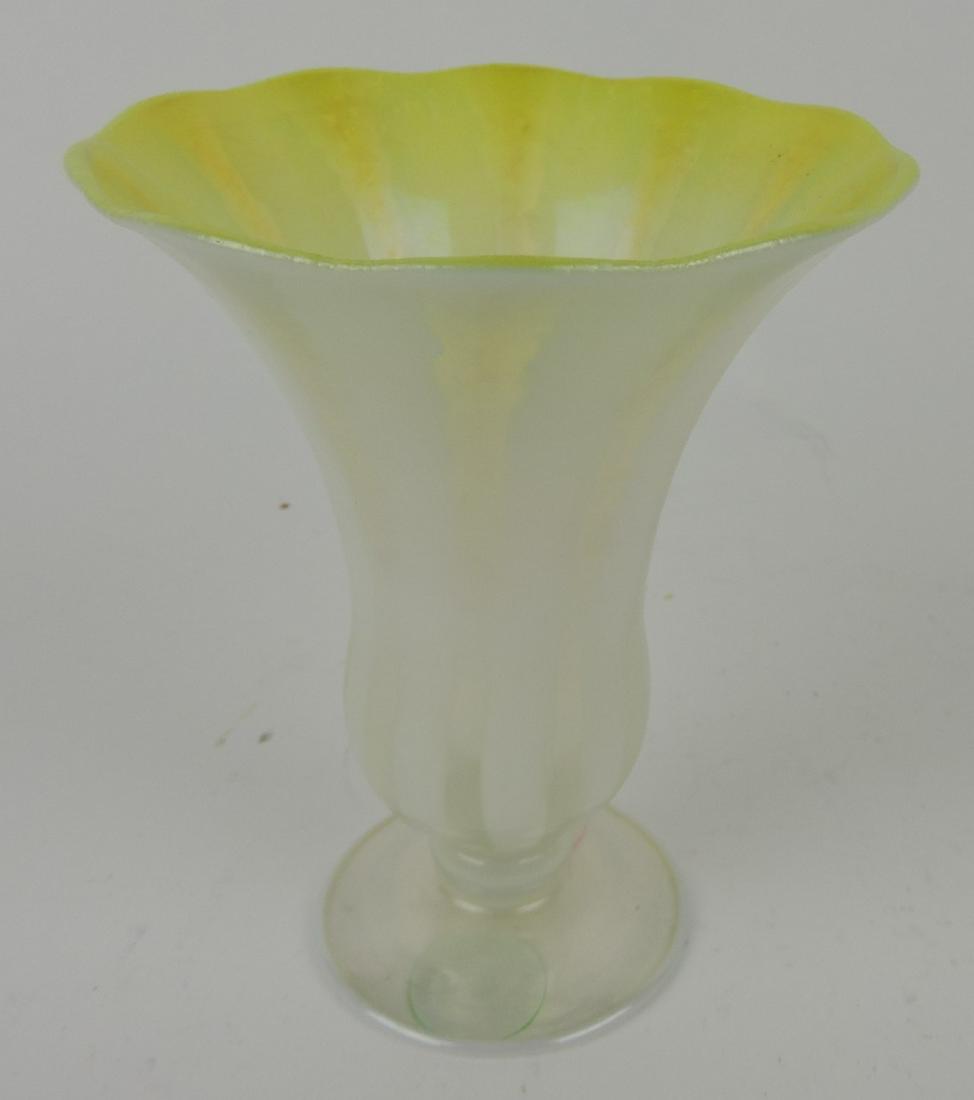 L.C. Tiffany pastel opalescent flared vase,: 4 3/4"