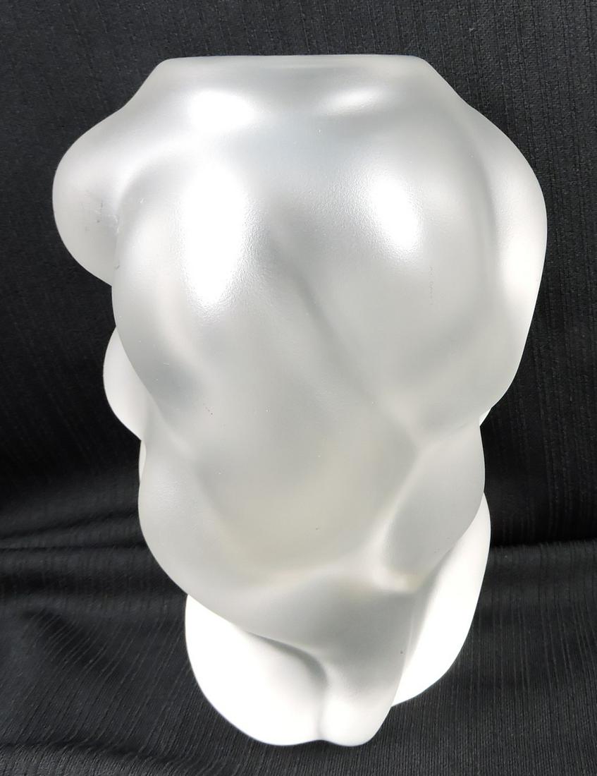 Orrefors frosted crystal vase, #4942-23, 9": .