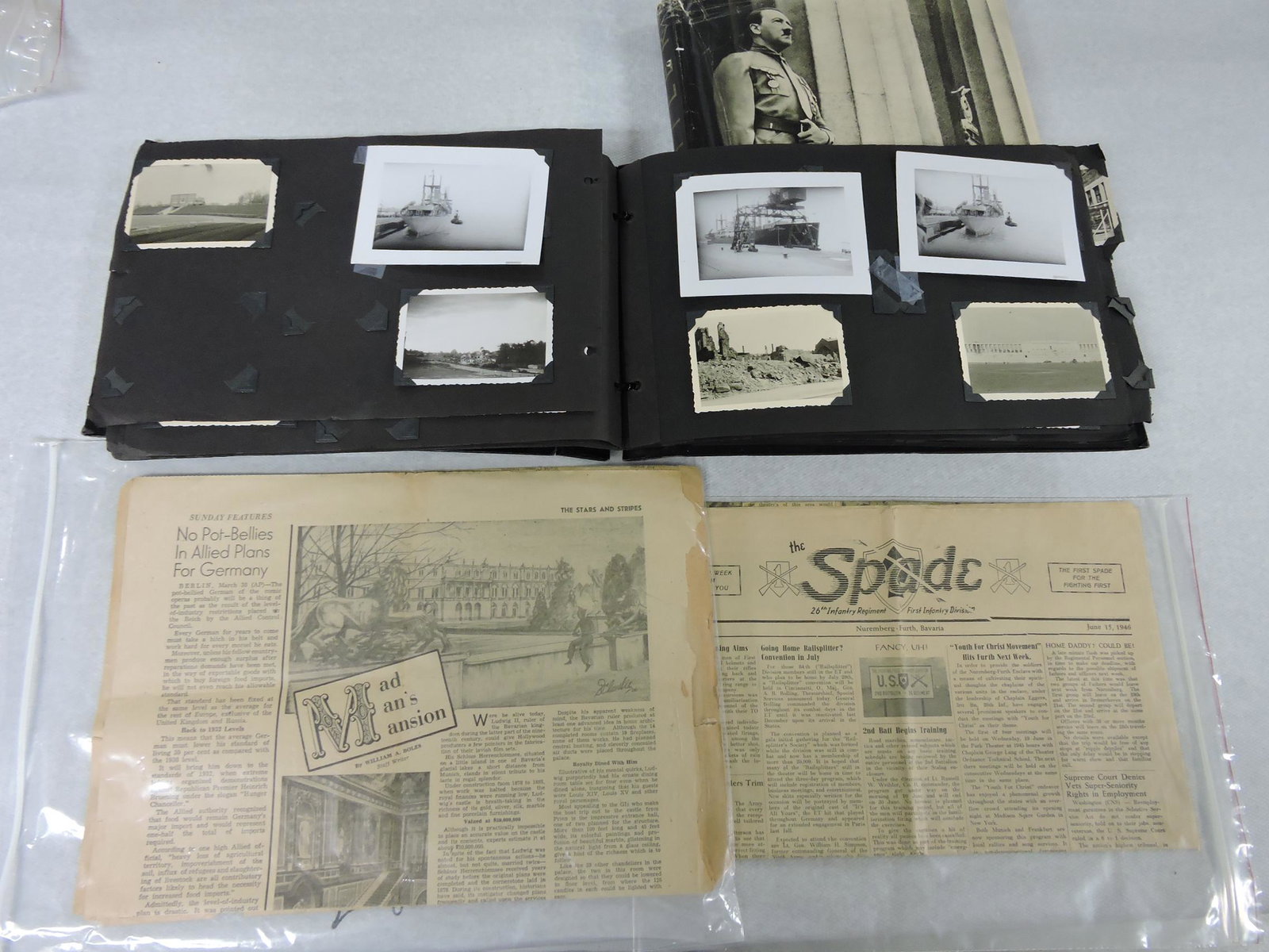 WWII photo album and ephemera: .