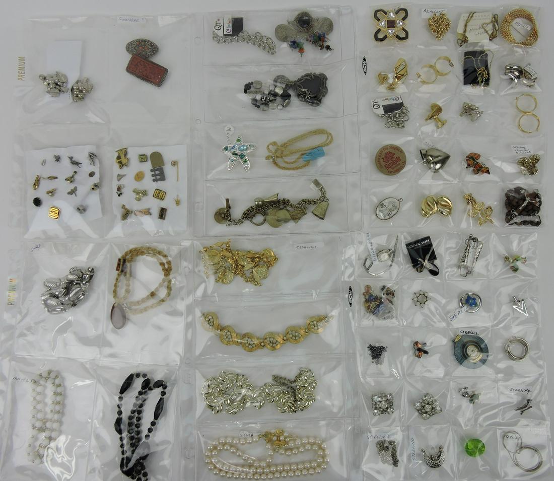 Costume jewelry lot - sterling, Caravelle,: Monet, and more