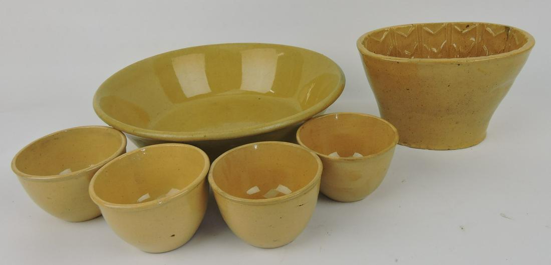 Yellowware food mold, 10"  bowl and (1 of 1)