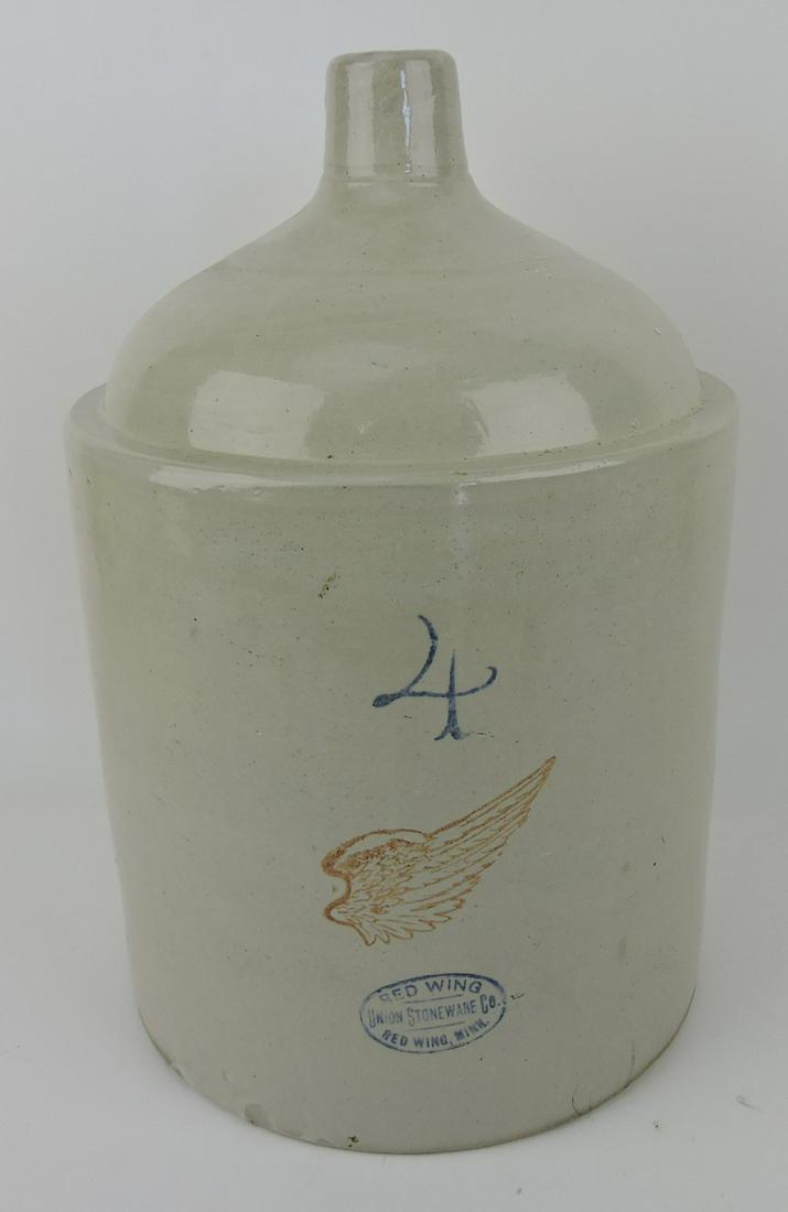 Red Wing 4 gallon crock jug, 17" (1 of 1)