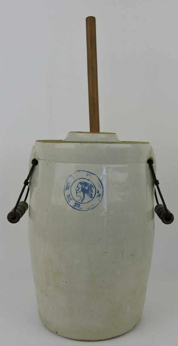 Louisville Pottery 2 gallon crock churn (1 of 1)