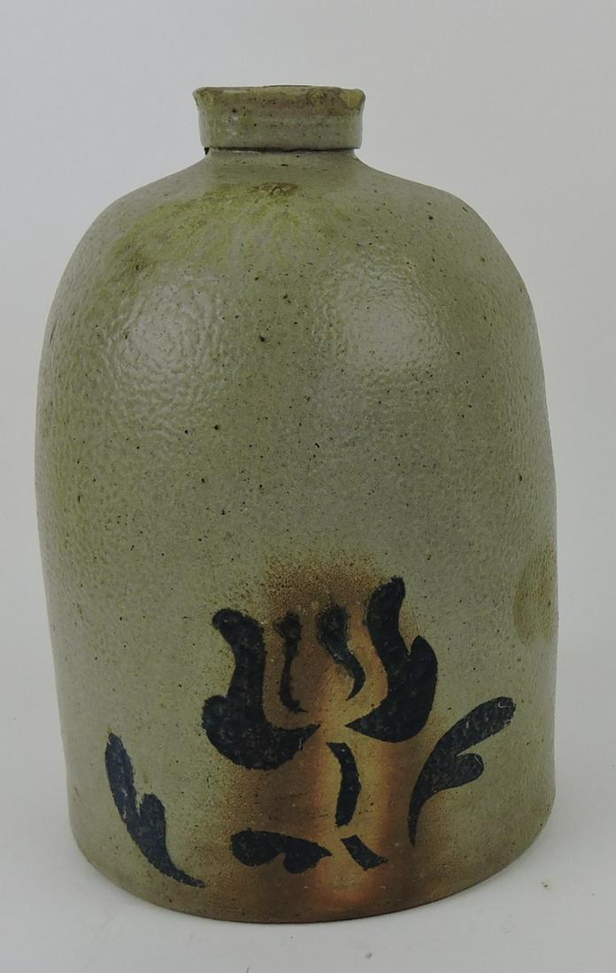 Salt glaze stoneware jug with blue (1 of 1)