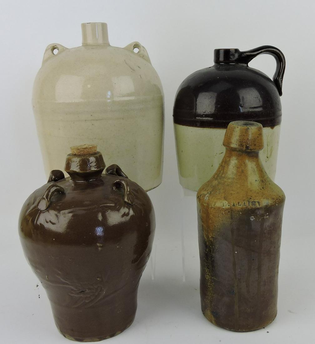 Lot of 3 stoneware jugs and one bottle (1 of 1)