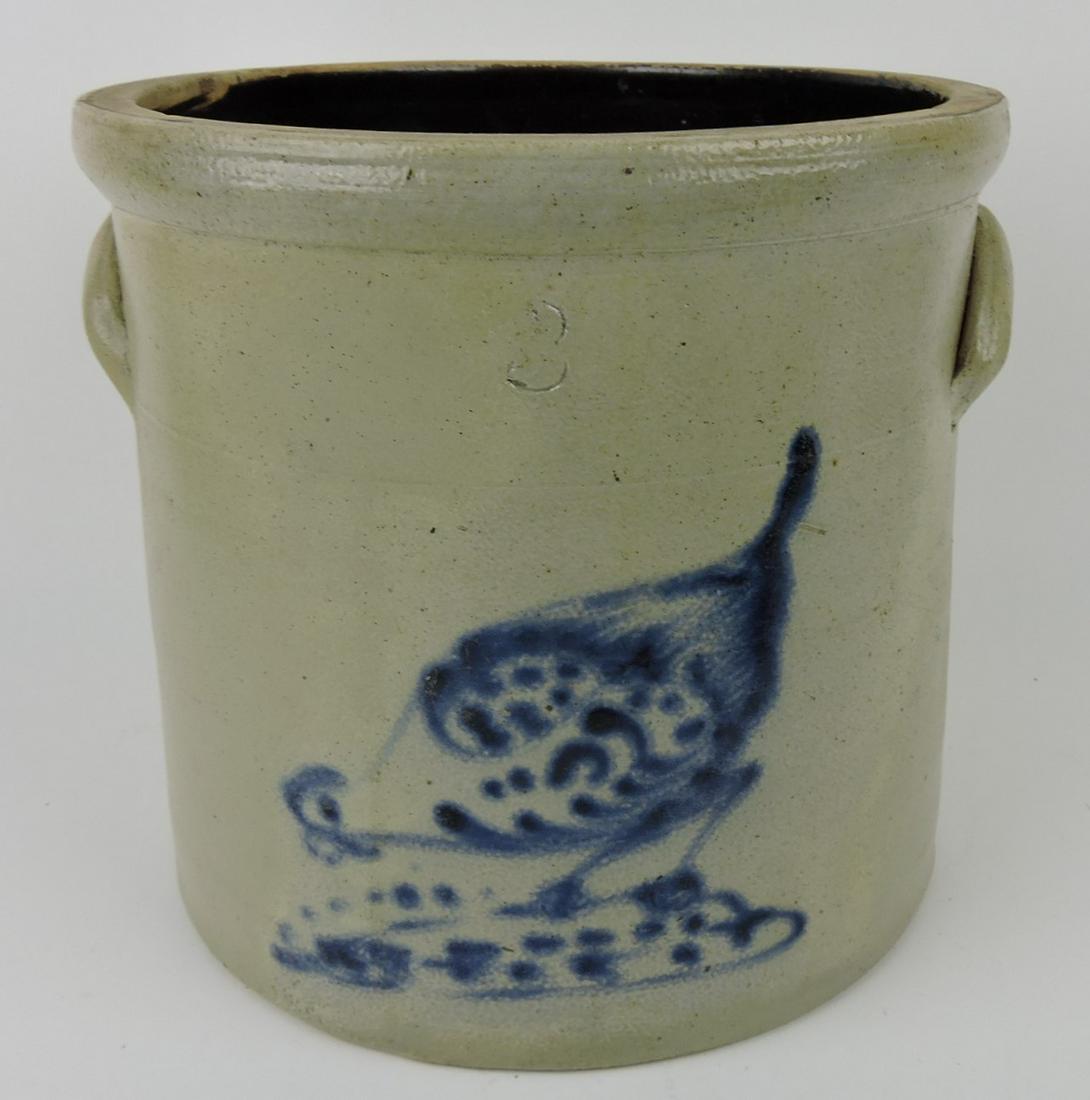 Stoneware salt glaze 3 gallon crock with (1 of 2)