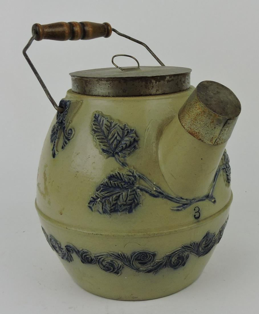 Stoneware salt glaze crock batter jug with (1 of 2)