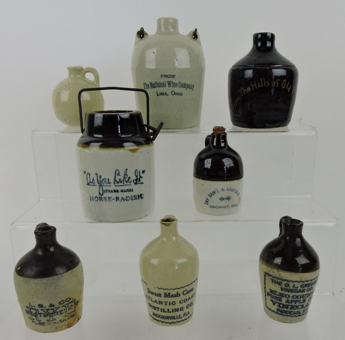 Stoneware lot of 8 miniature jugs and (1 of 1)