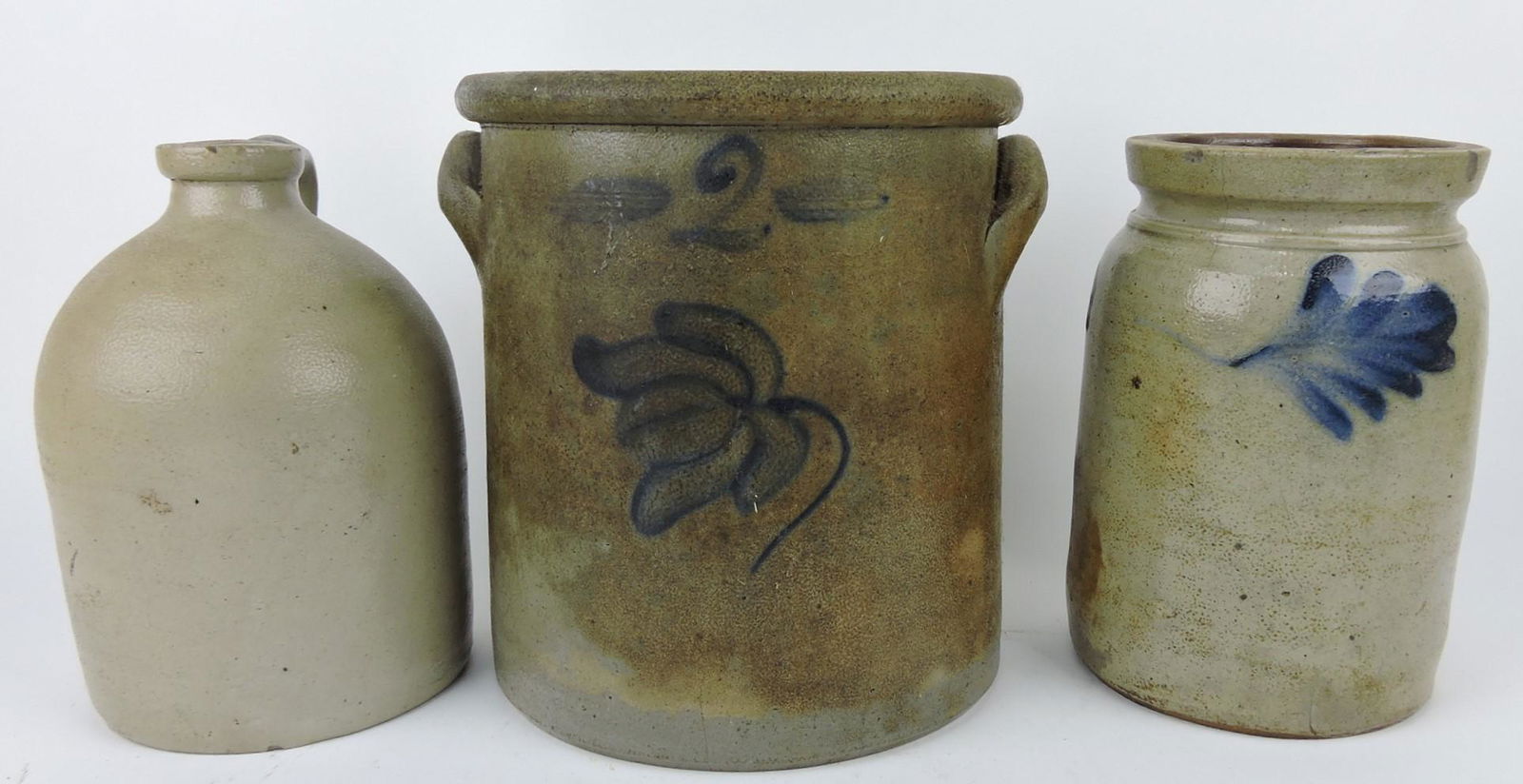 Stoneware salt glaze lot of 3: jug, (1 of 1)