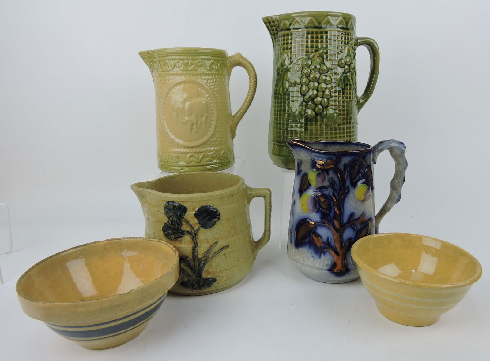 Stoneware and yellowware lot of 6 (1 of 1)