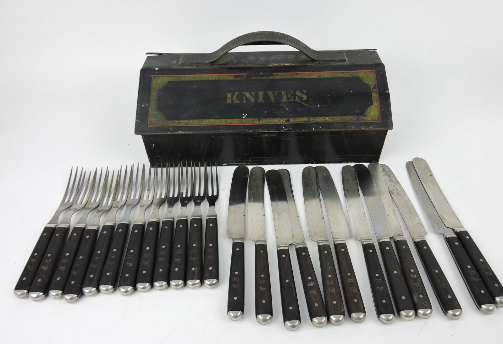 Early tin toleware "knife and fork" (1 of 1)