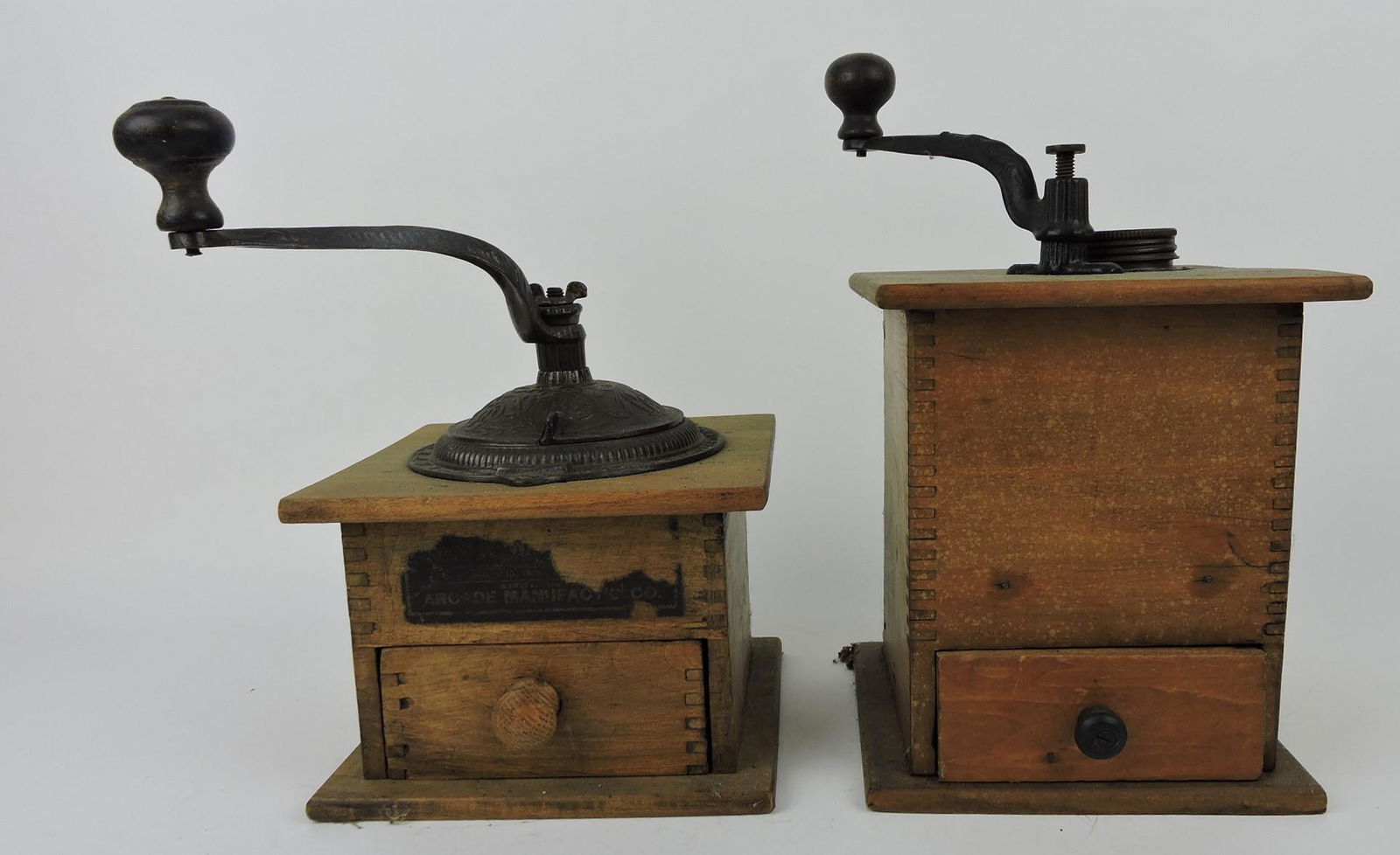 Lot of 2 wooden coffee grinders (1 of 1)