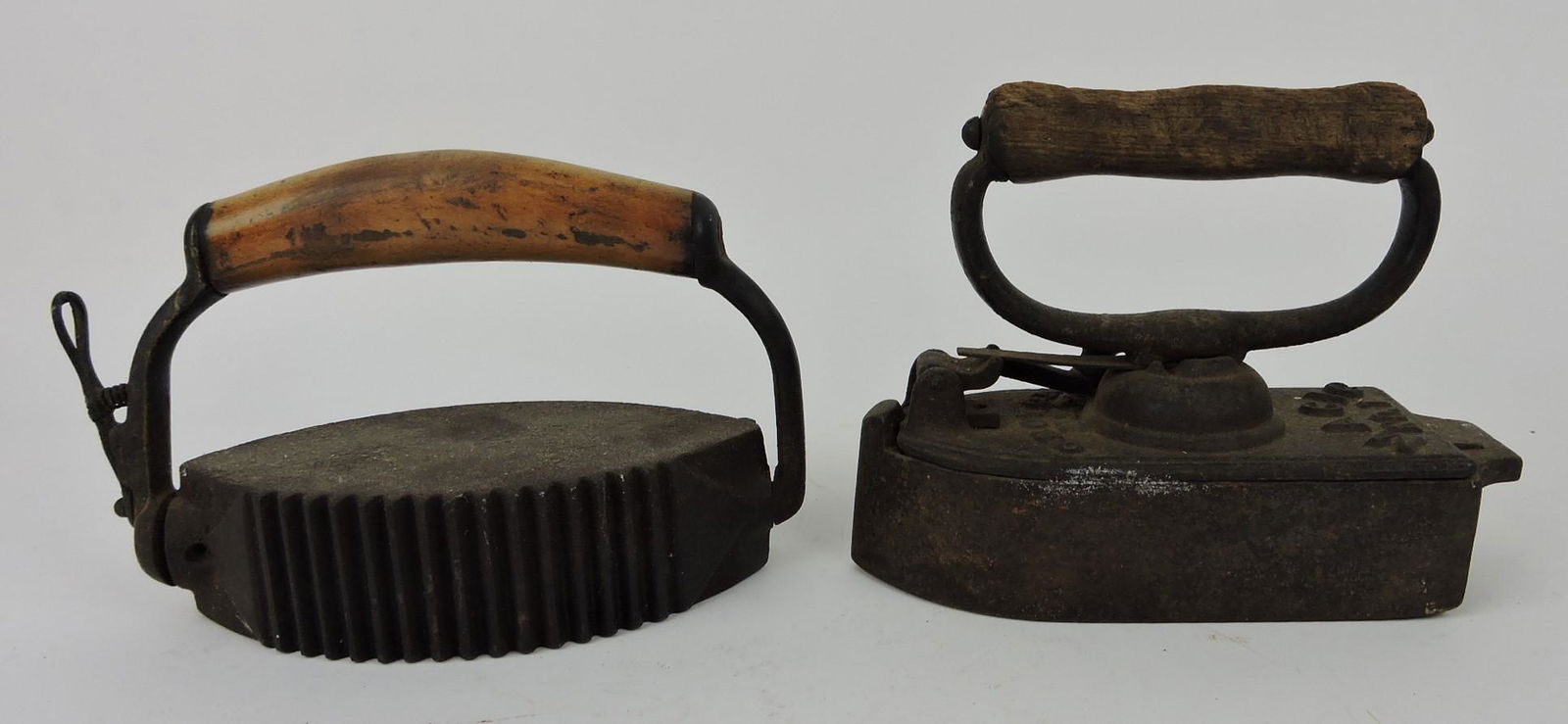 Lot of 2 old irons - Ladies Friend fluting (1 of 1)
