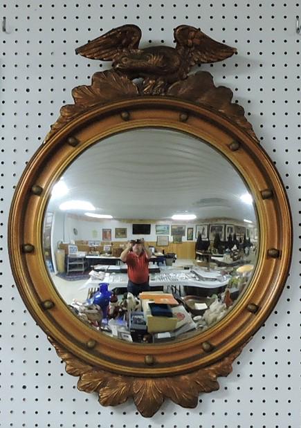 Regency style convex mirror with eagle (1 of 2)
