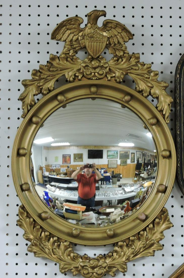 Regency style convex mirror with eagle (1 of 2)