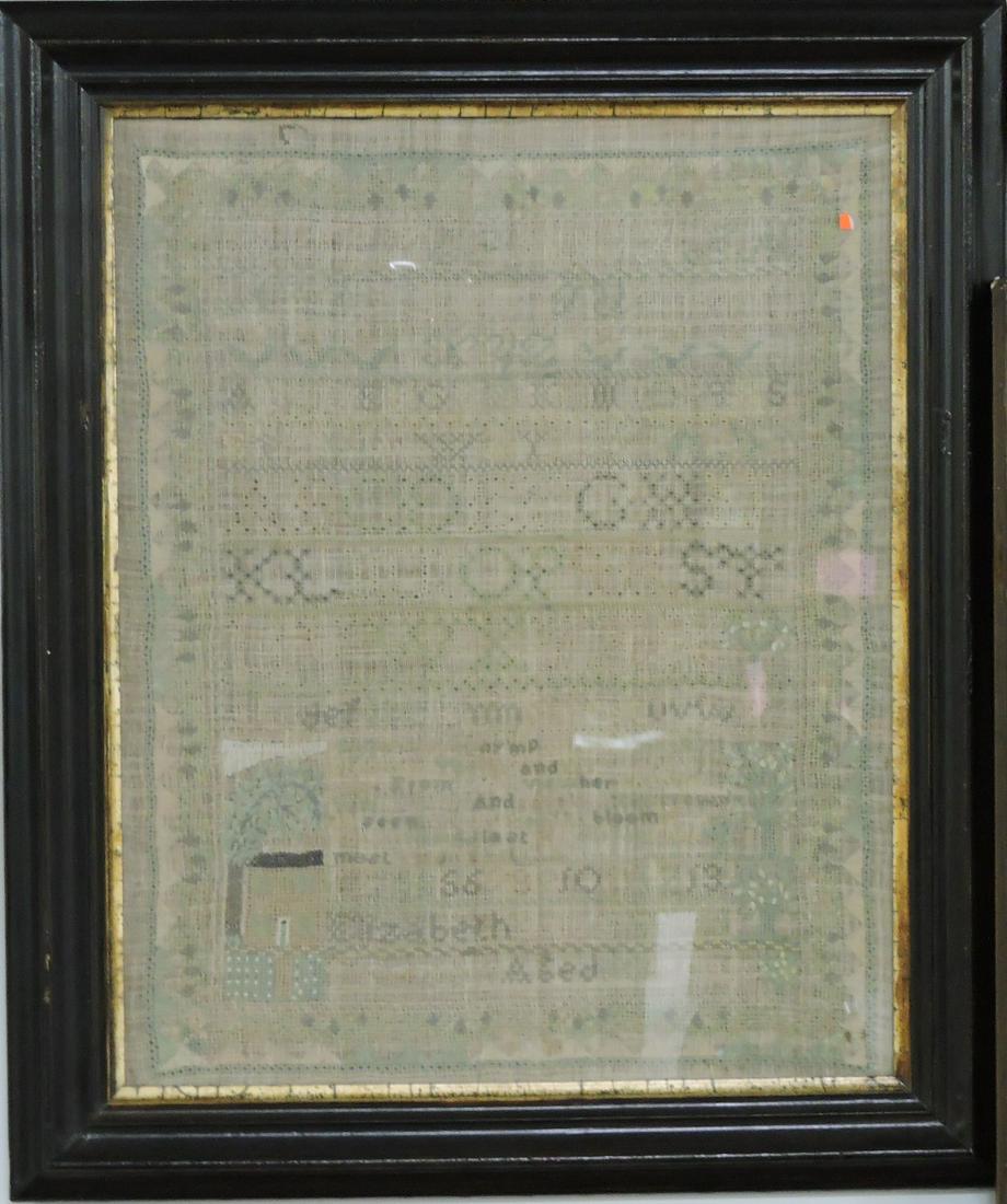 Early sampler, 16"x13": .