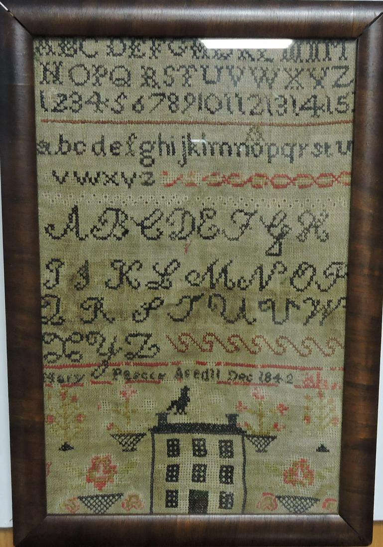 Early sampler dated 1842, 14"x9" (1 of 1)