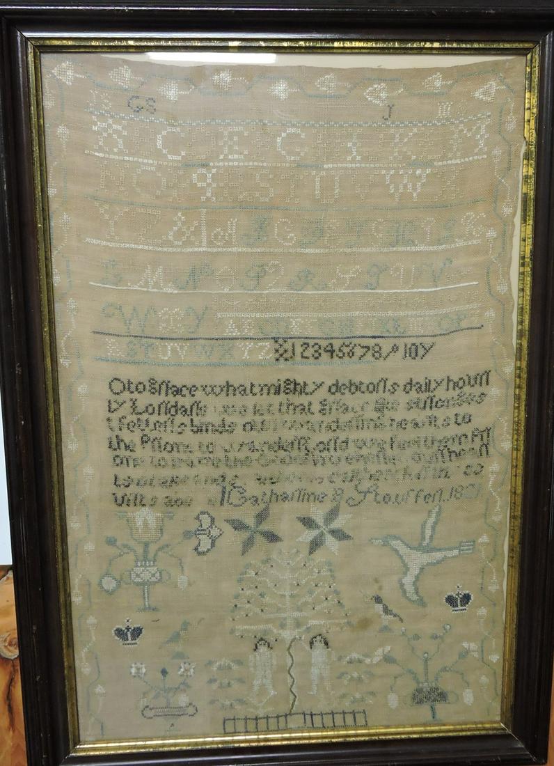 Early sampler Catherine Stouffer 1821, (1 of 1)