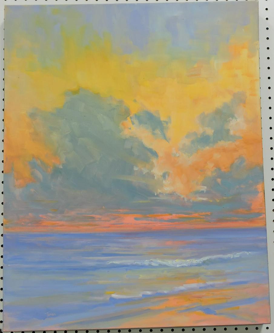Timon Sloan, California, "Sunset: Serenade" oil on canvas 30"x24"