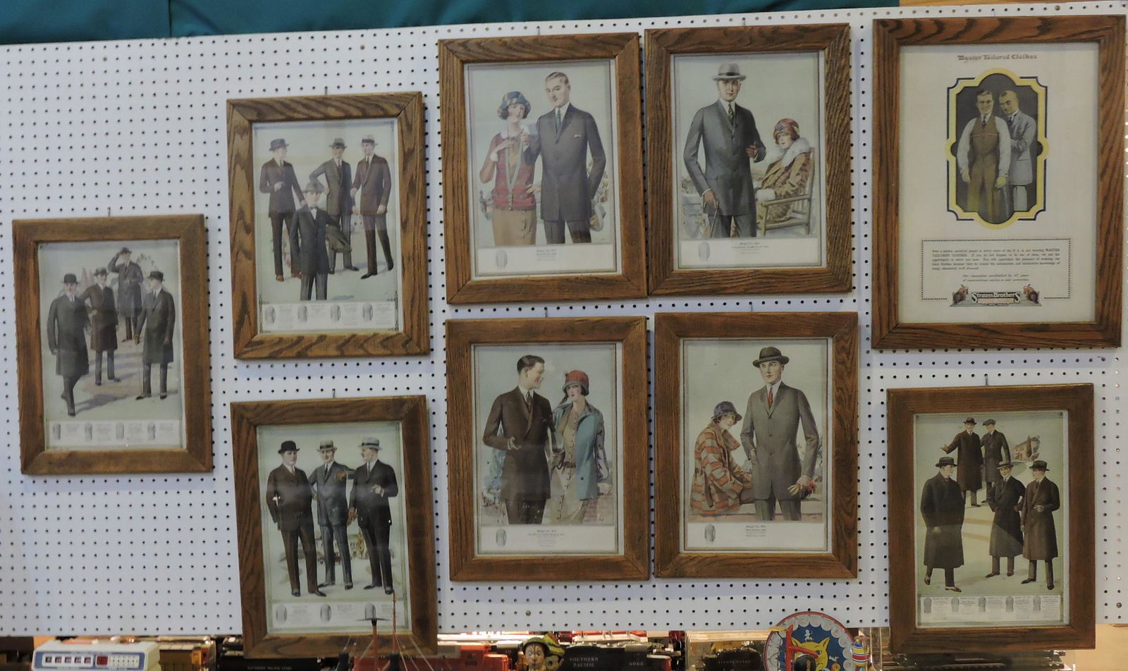 Set of 9 framed tailor catalog pages (1 of 8)