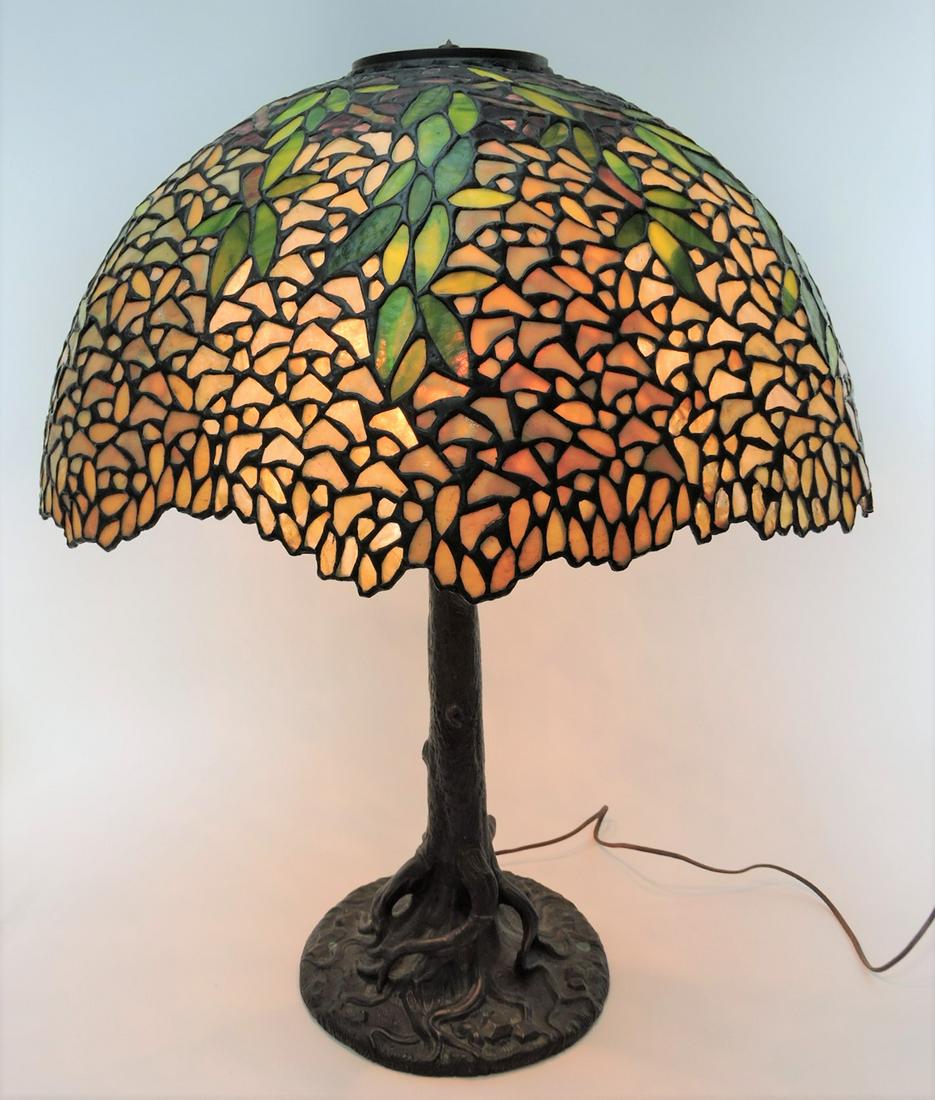 Wisteria leaded glass lamp shade on (1 of 4)