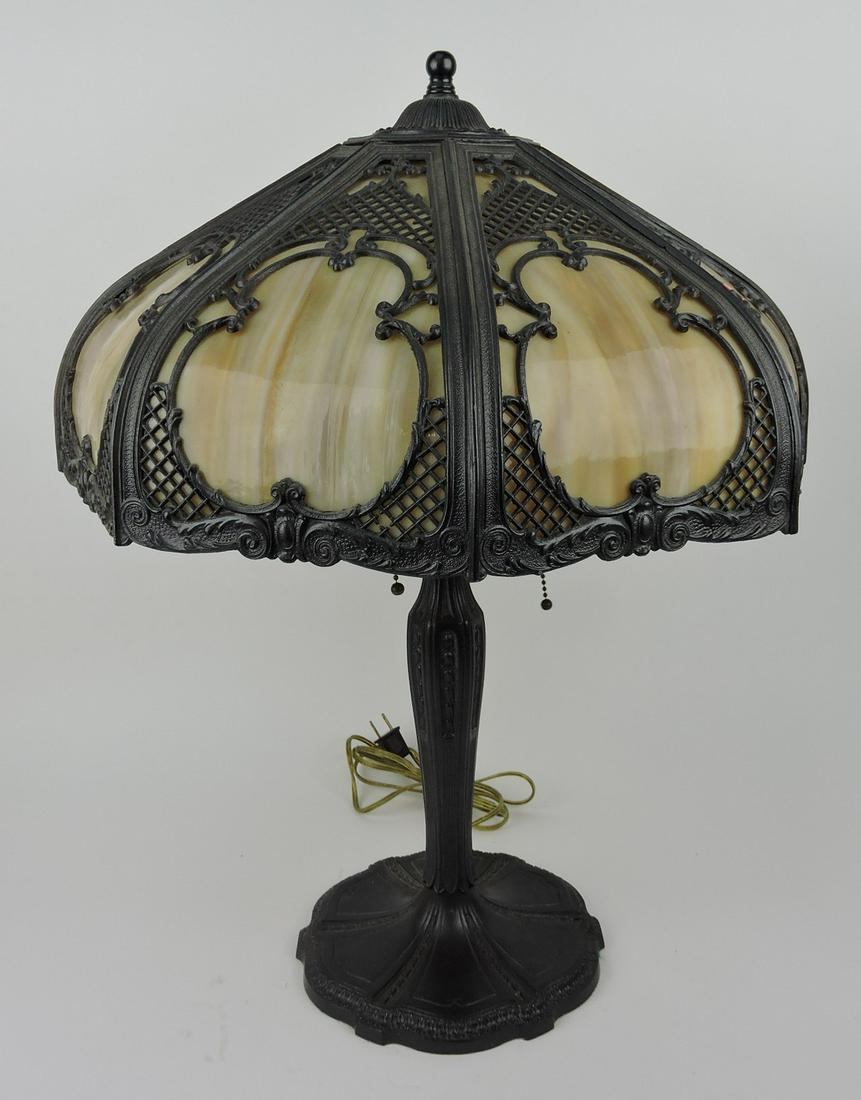 Panel glass table lamp, 23"h, 17"w (1 of 1)