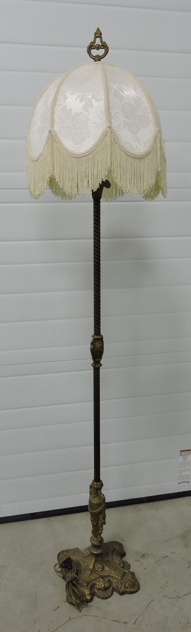 Nice iron and brass floor lamp with (1 of 1)