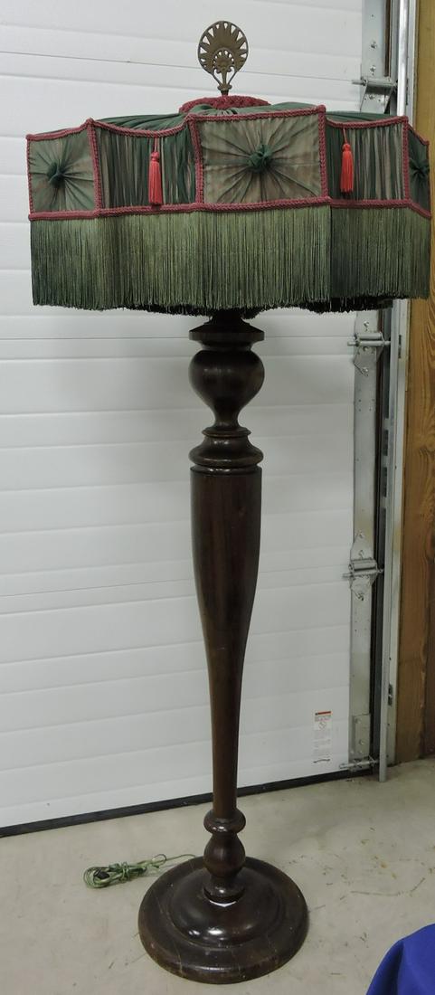 Large wooden floor lamp with period (1 of 1)