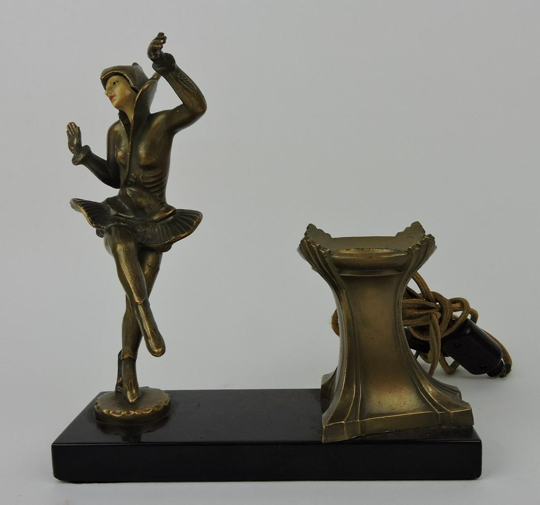 Art Deco lady figural lamp base, marble (1 of 1)