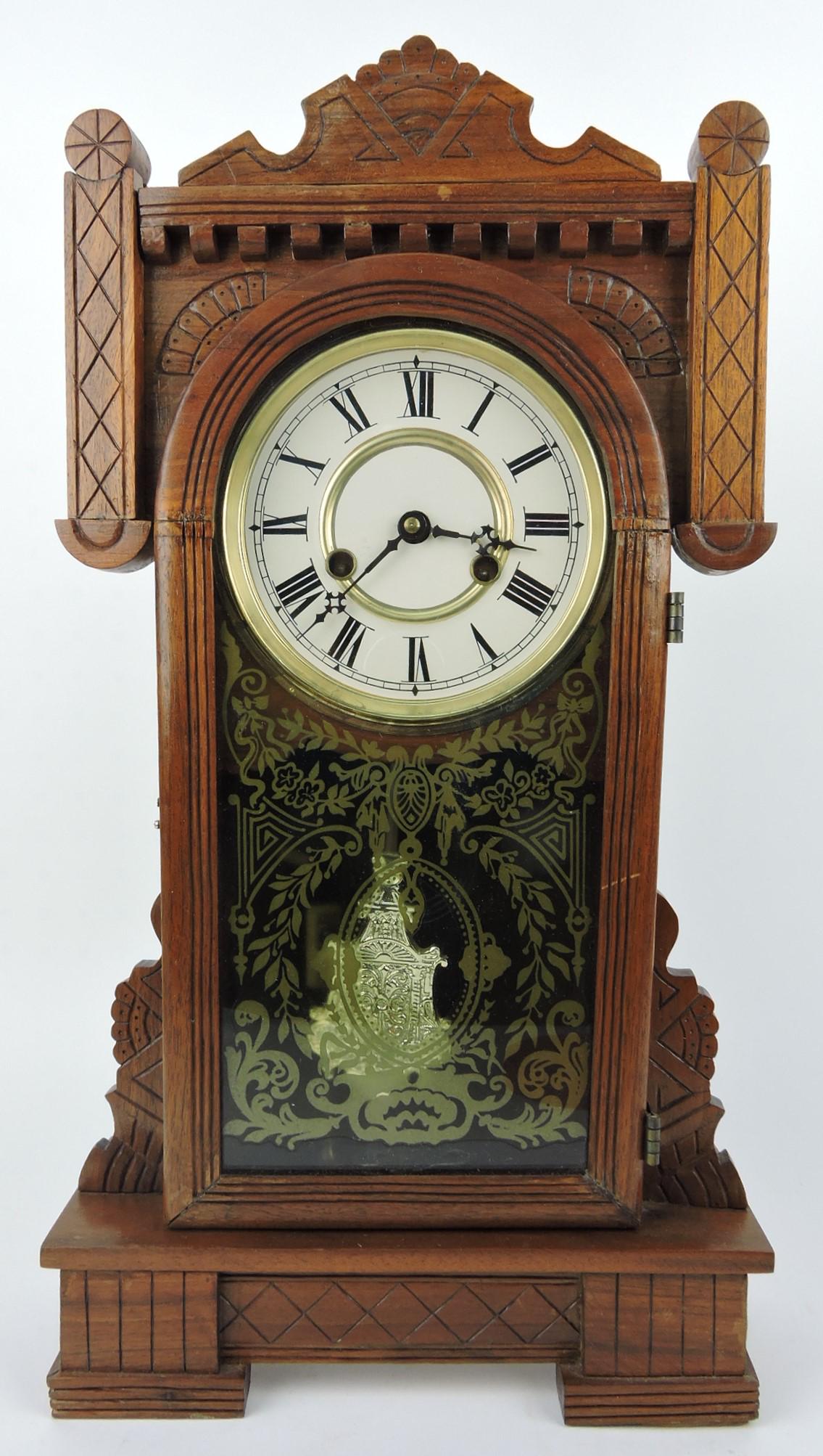 Walnut shelf clock, 20 1/2" (1 of 1)