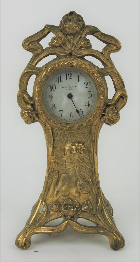 New Haven Art Nouveau novelty clock, (1 of 1)