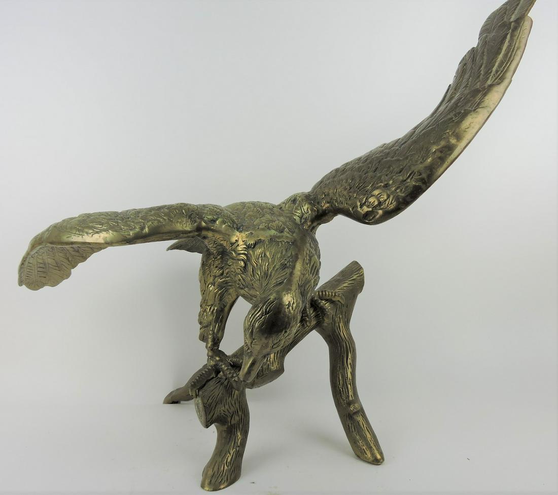 Massive brass eagle sculpture, 24"h, (1 of 1)