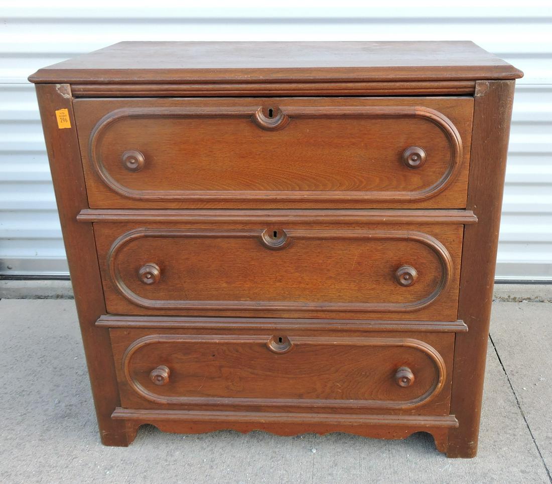 Walnut 3 drawer commode, 28"h, (1 of 1)