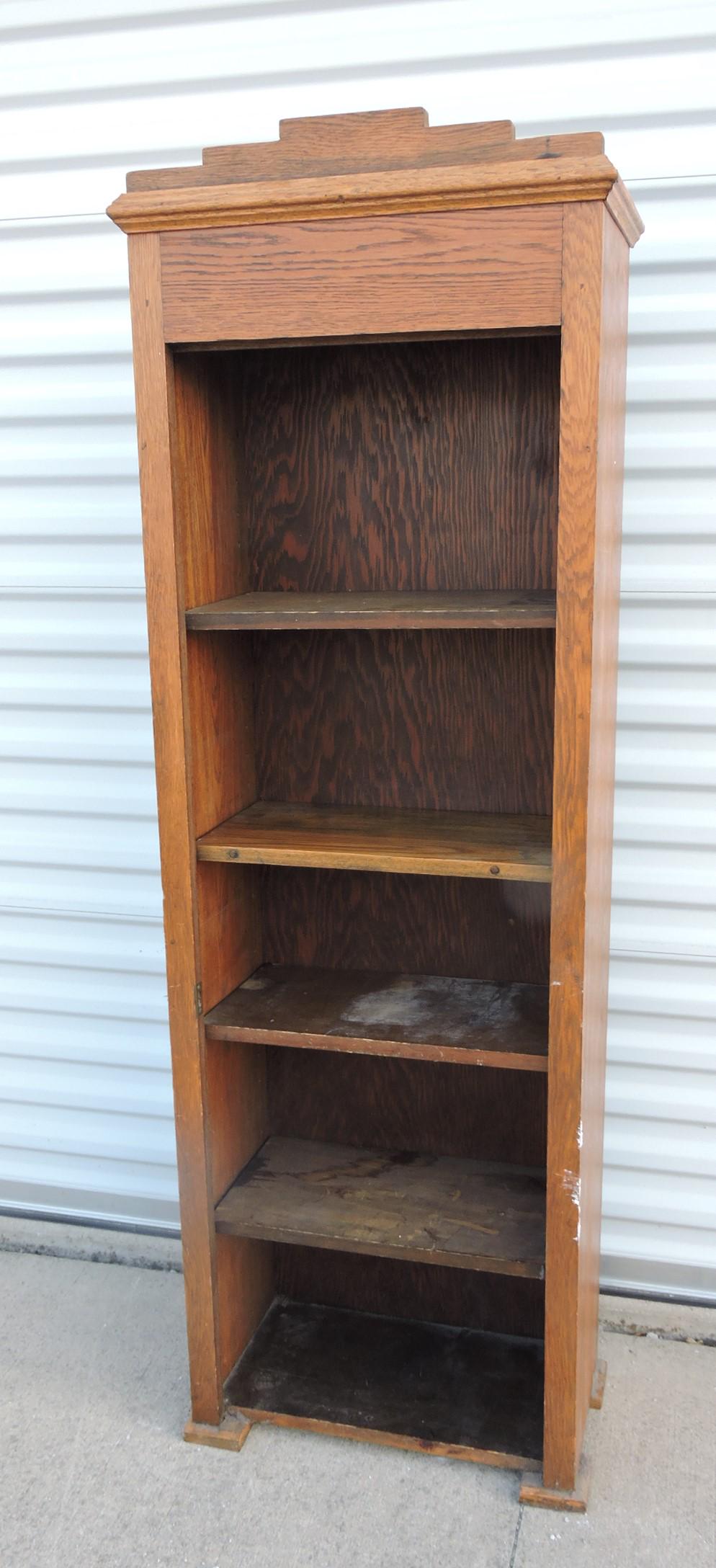 Oak 5 shelf bookcase, 63"h, 21"w (1 of 1)