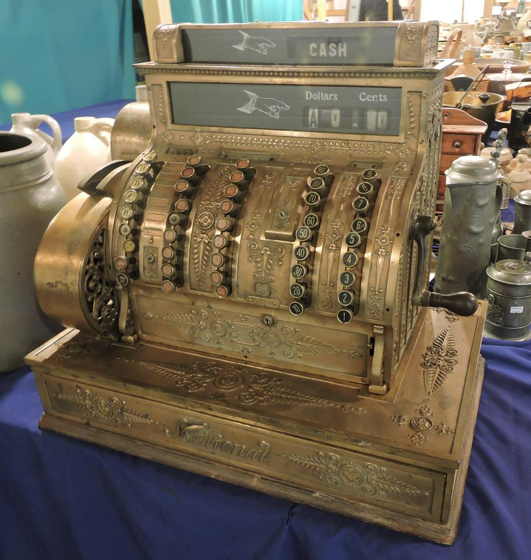 National brass cash register, #92,: SN 510-271, 23"w, 15"d, 22"h