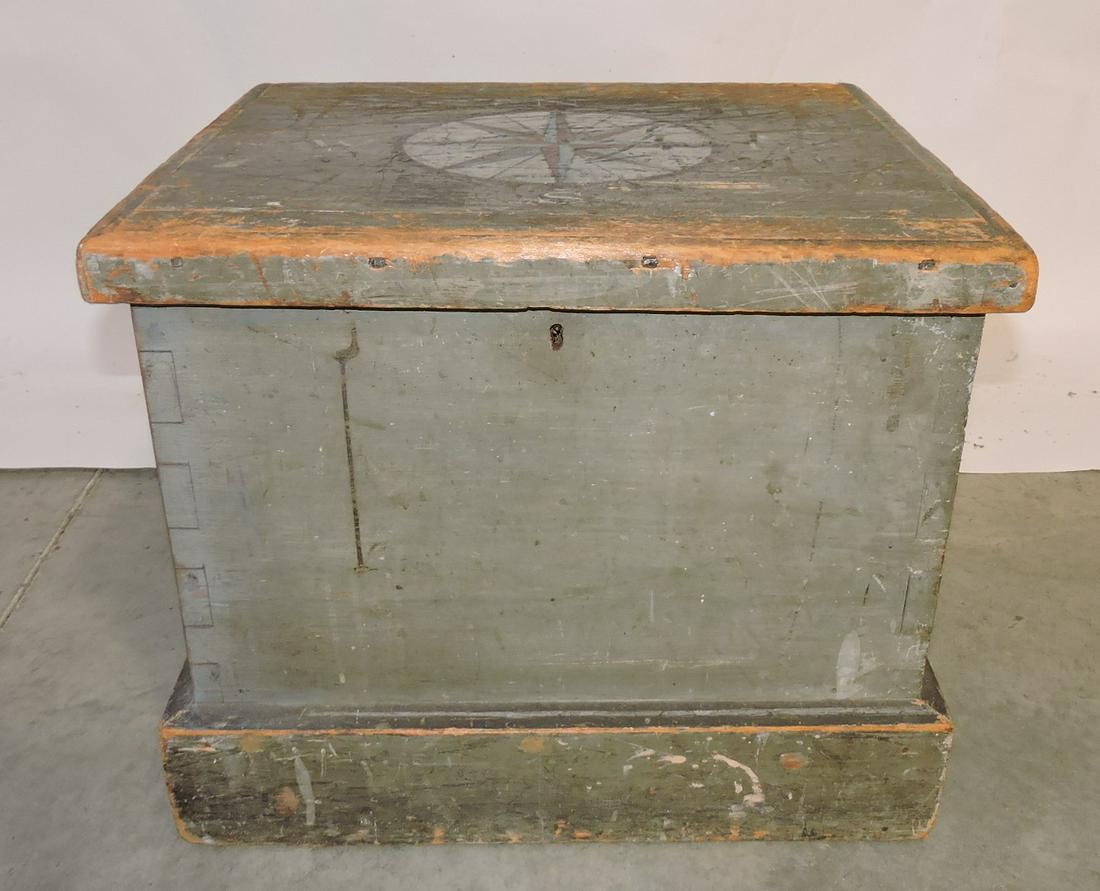Early ship captain's wooden box, (1 of 3)