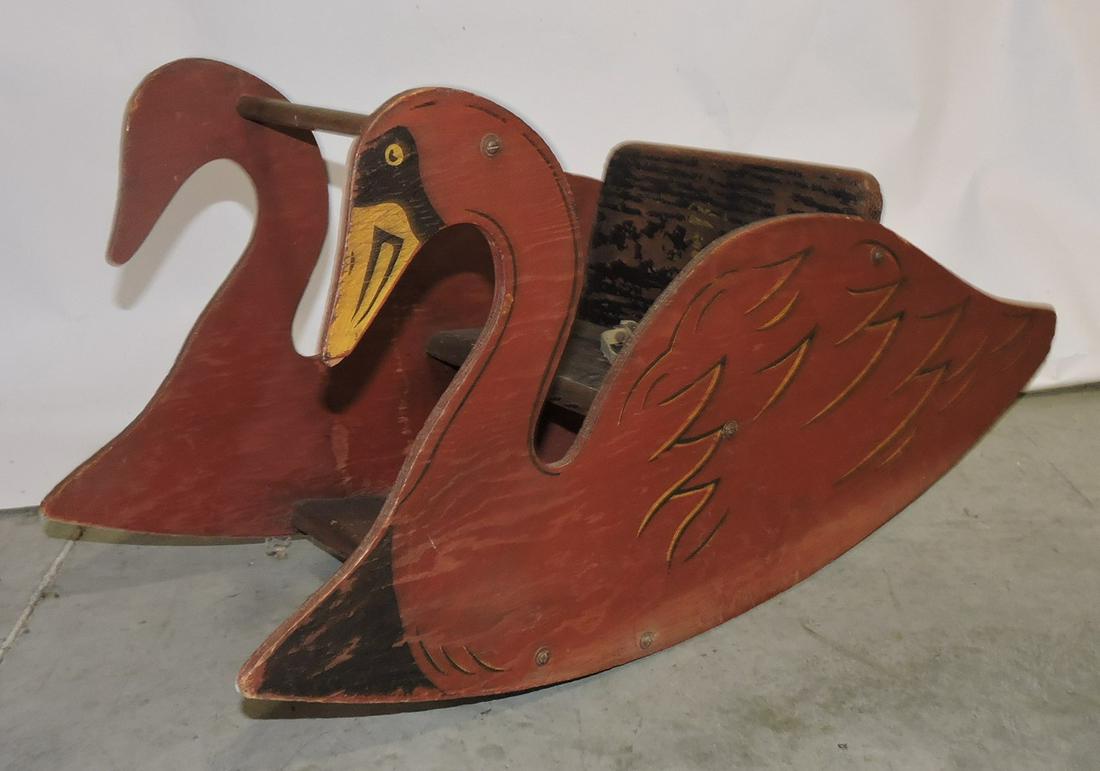 Child's rocking goose with original: paint