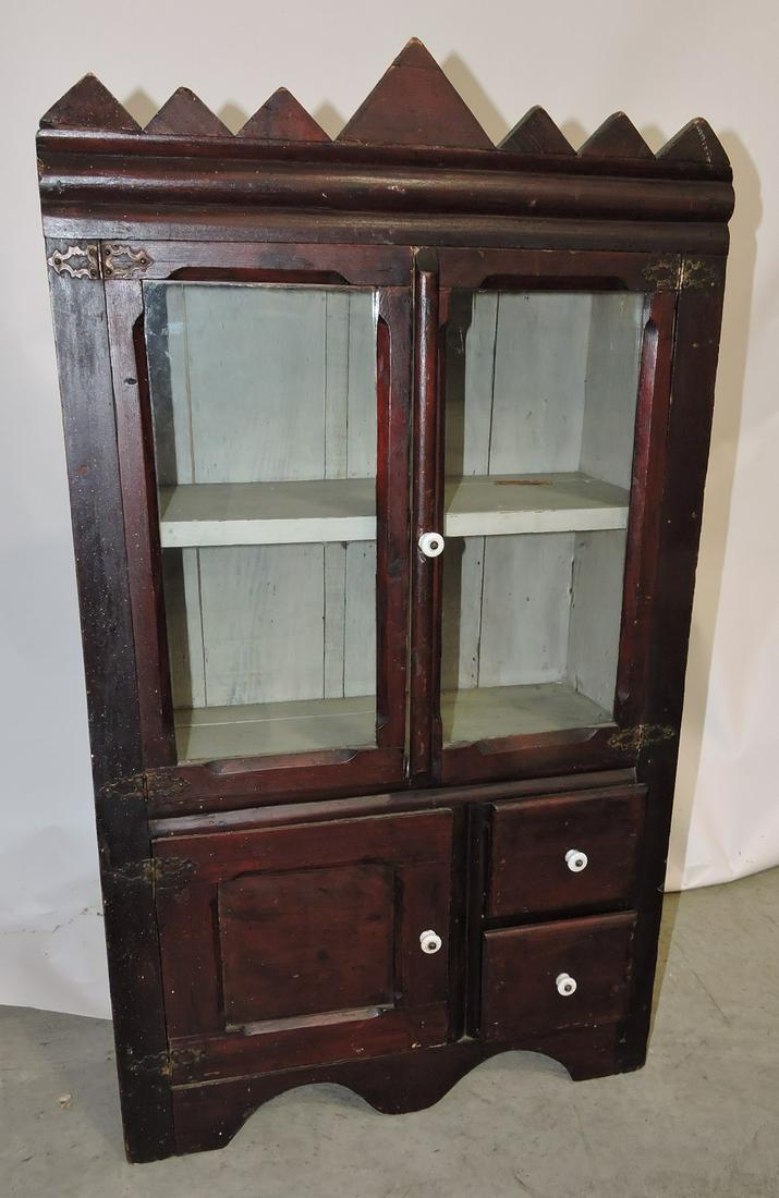 Early red stained child's cupboard (1 of 2)