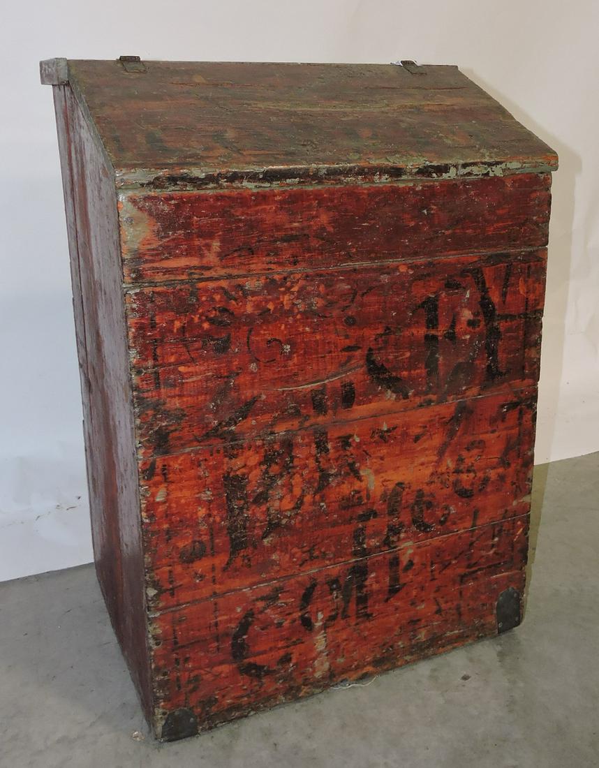 Early red painted coffee bin (1 of 1)
