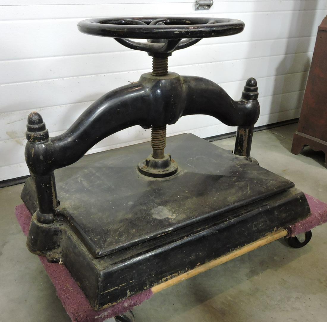 Early iron book press, 25 1/2"w, (1 of 1)