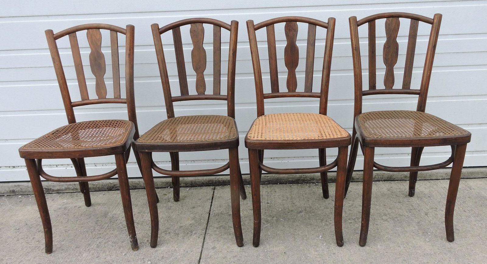 Set of 4 cane seat  pub chairs (1 of 1)