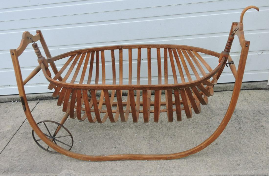Bentwood field cradle on wheels, (1 of 1)